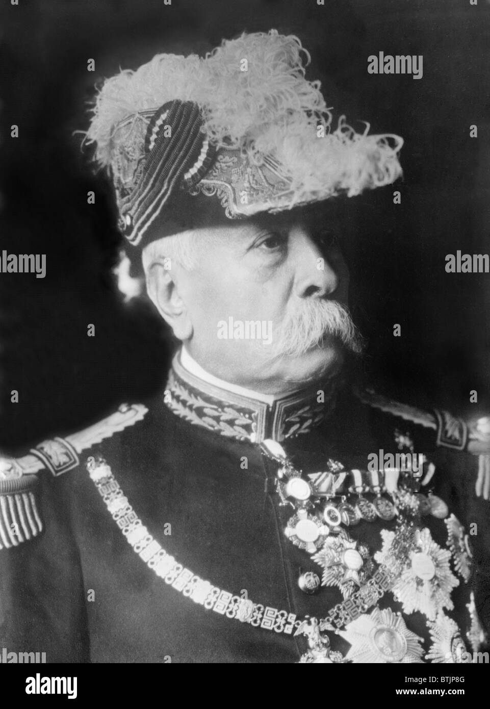 Mexican President Porfirio Díaz (1830-1915), president of Mexico (1877–80, 1884–1911), established an authoritarian government which was overturned by the Mexican Revolution, 1910-20. Stock Photo