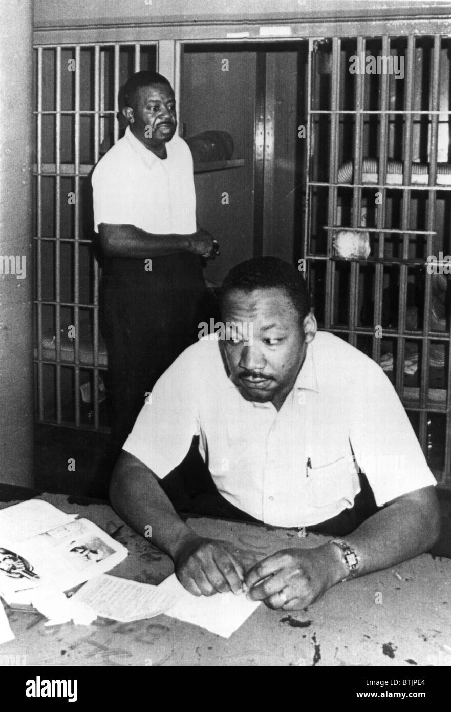 MARTIN LUTHER KING, JR, with Reverend Ralph Abernathy, in St.John's County Jail, Florida, 6/12/62. Everett/CSU Archives. Stock Photo
