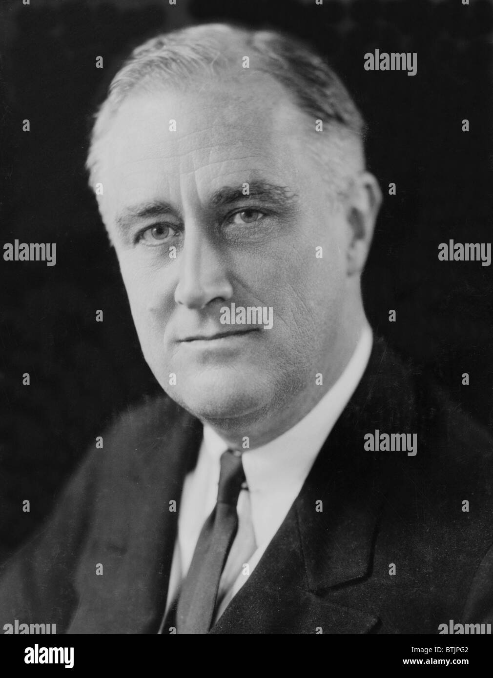 Franklin Delano Roosevelt, head-and-shoulders portrait, ca. 1930. Stock Photo