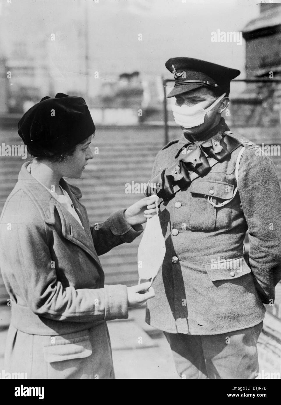 World War I, respirator for British soldiers, circa 19141918 Stock