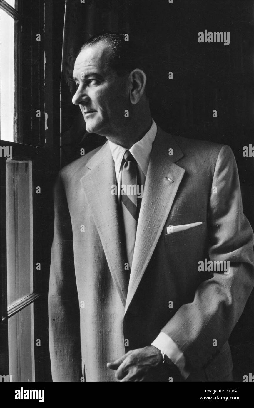 Future President Lyndon Johnson (1908-1973), as Senate majority leader, photograph by Thomas J. O'Halloran, September, 1955. Stock Photo