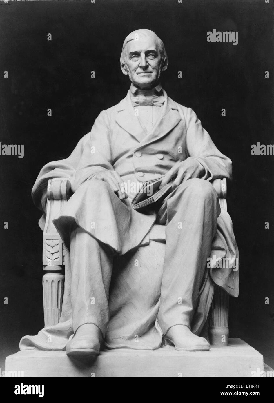 Ralph Waldo Emerson (1803-82) depicted in a portrait sculpture (ca. 1905) by Frank Duveneck (1848-1919). Stock Photo
