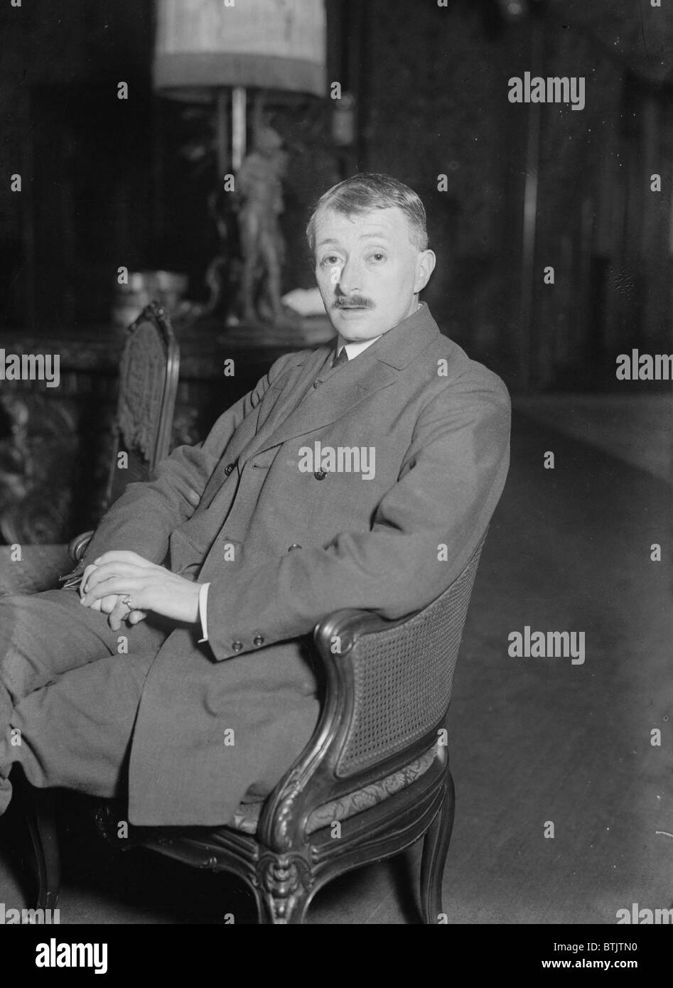John Masefield (1878-1967), English poet, and novelist who was Poet Laureate from 1930 to 1967, in photo ca. 1920. Stock Photo