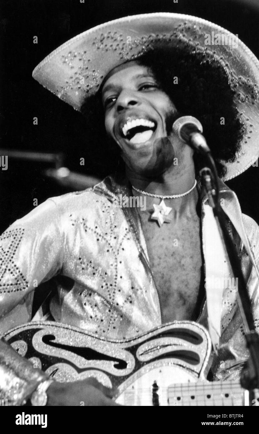 Sly of Sly and the Family Stone, 1974. Stock Photo