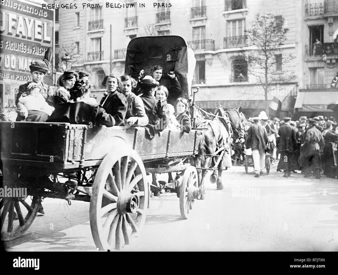 WORLD WAR I, Refugees from Belgium in Paris, photograph circa 1914 ...