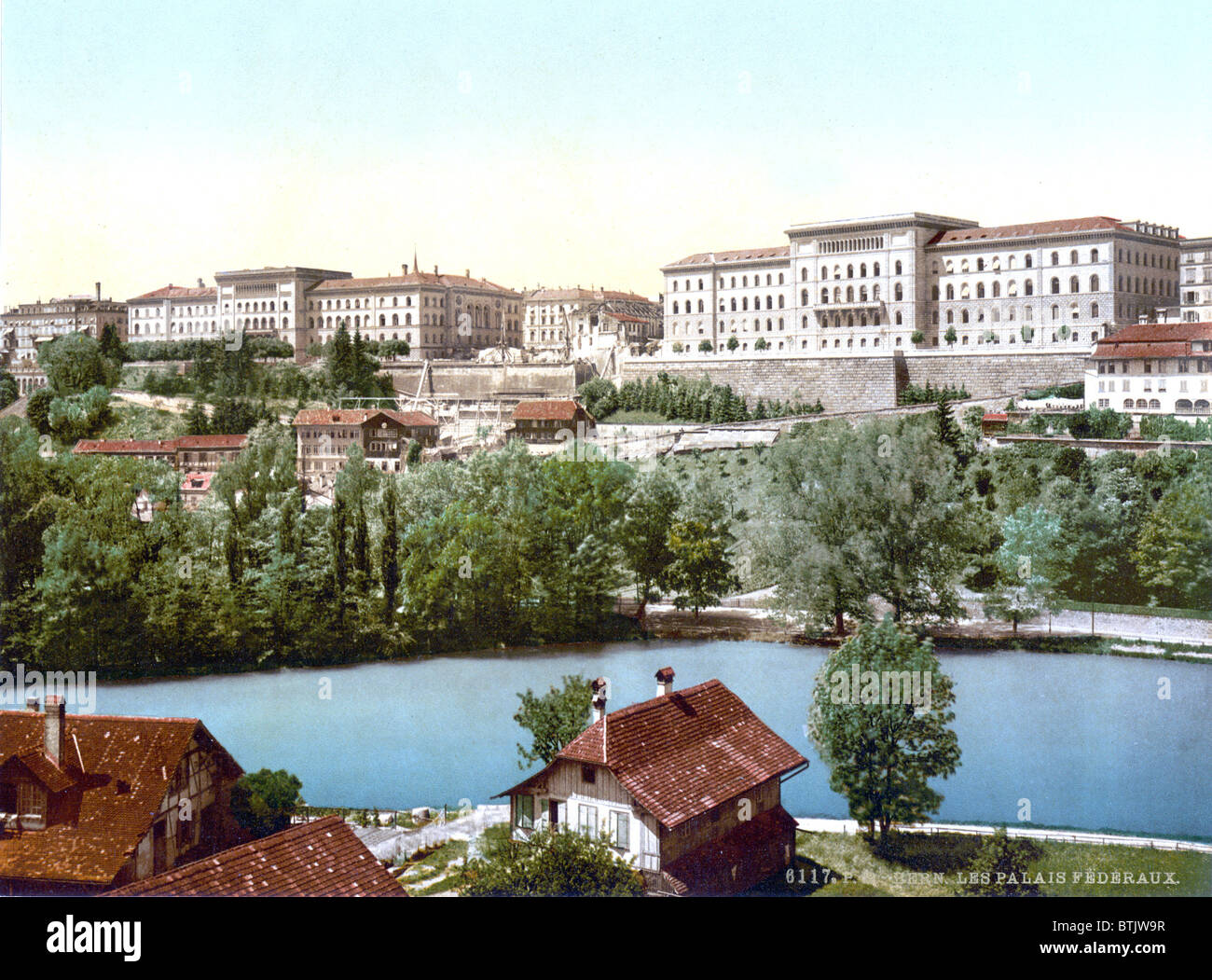 Switzerland, Town hall, Berne, photochrom, circa early 1900s. Stock Photo