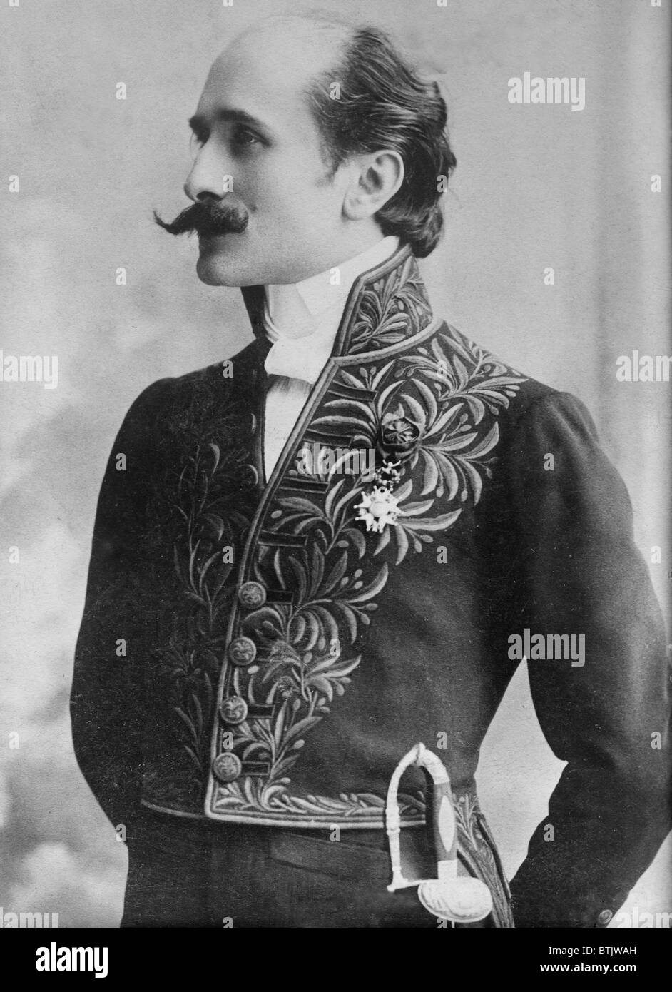 Edmond Rostand (1868-1918) French playwright, one of the last to use Romantic style, best known for 'Cyrano de Bergerac.' 1897. Stock Photo
