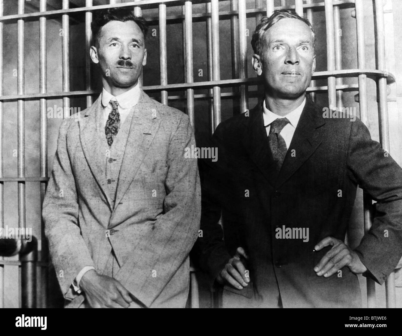 Wealthy radical Prince Hopkins and American novelist Upton Sinclair, in a Los Angeles prison after being arrested for being radi Stock Photo