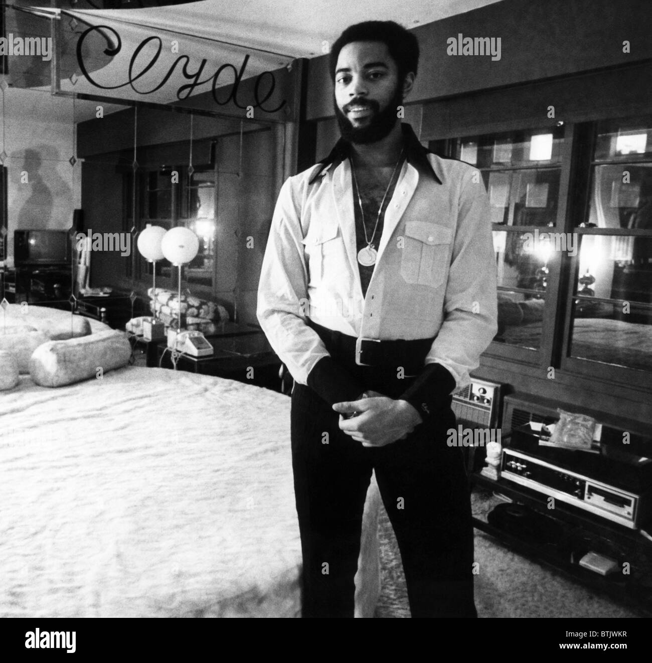 New York Knickerbocker point guard, Walt Frazier, in his penthouse