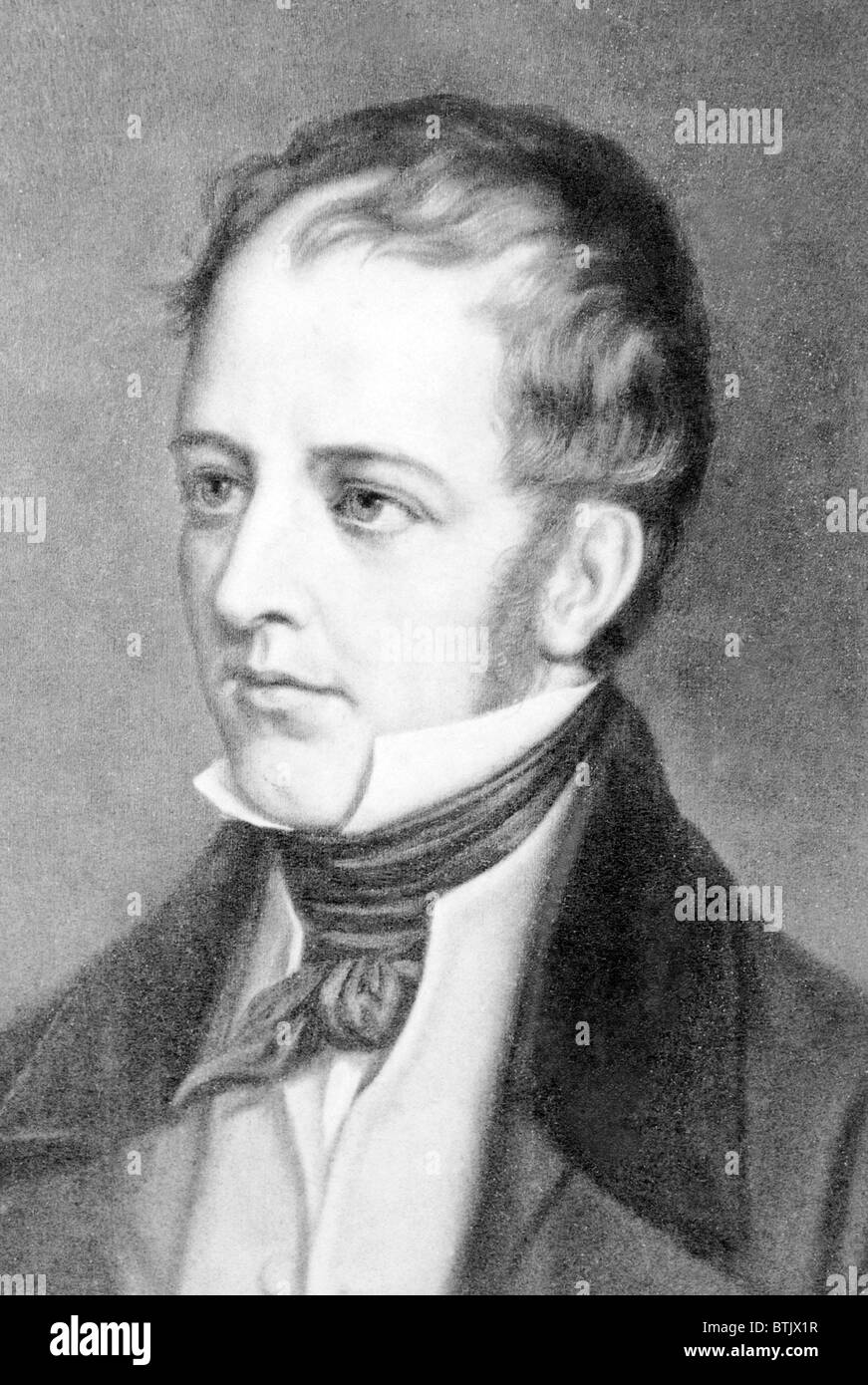 Frederick Marryat (1792-1848) English novelist of seafaring adventures, including 'The King's Own' (1830), 'Peter Simple' (1834), and 'Mr. Midshipman Easy' (1836). Stock Photo