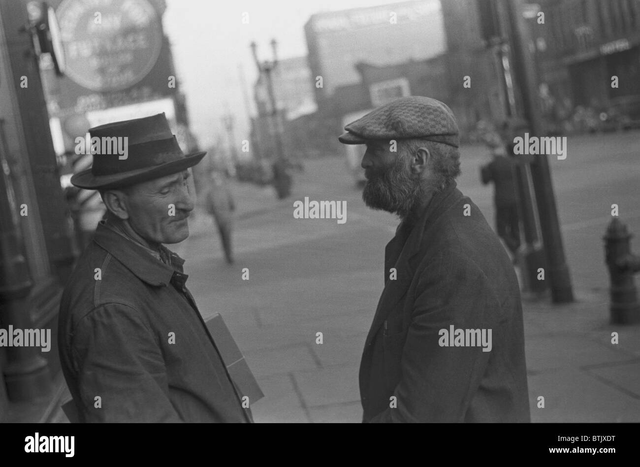 Men on Lower Douglas Street, Omaha, Nebraska, photograph by John Vachon