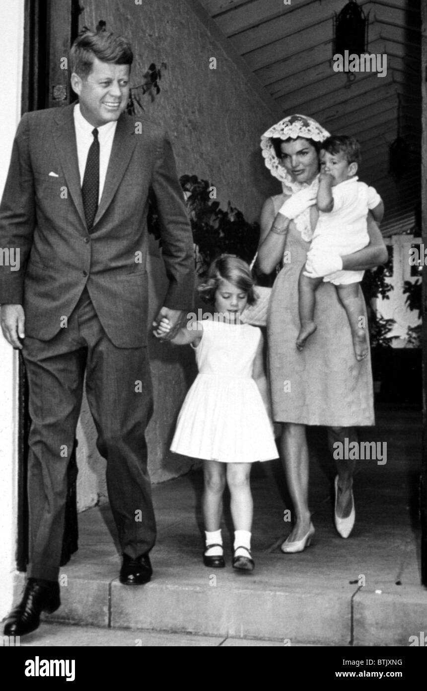 John Kennedy and family, 4/19/63 Stock Photo