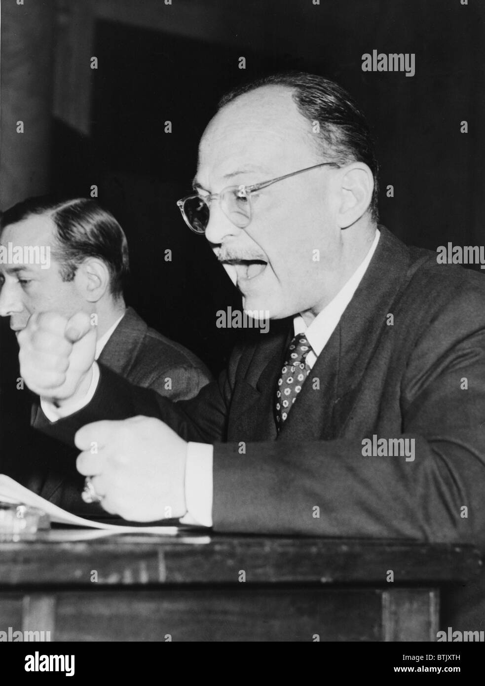 Owen J. Lattimore (1900-1989) expert on China, testifying before the Senate Foreign Relations Subcommittee in 1950. In addition Stock Photo