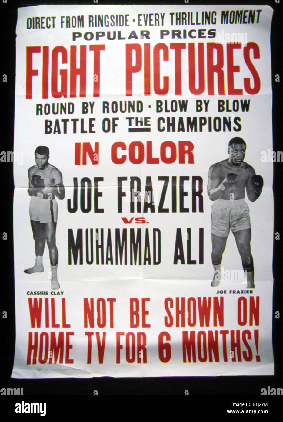 Poster for the first Joe Frazier vs. Muhammad Ali title fight, 1971 Stock Photo