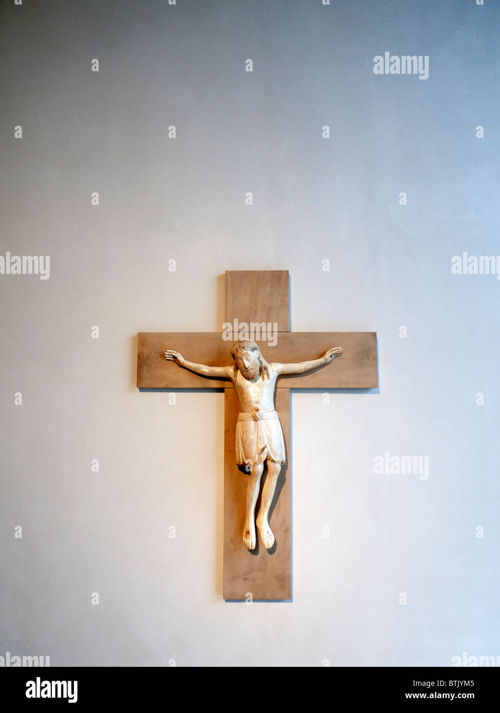 Ivory Crucifix from twelfth century hanging in Kolumba Museum in
