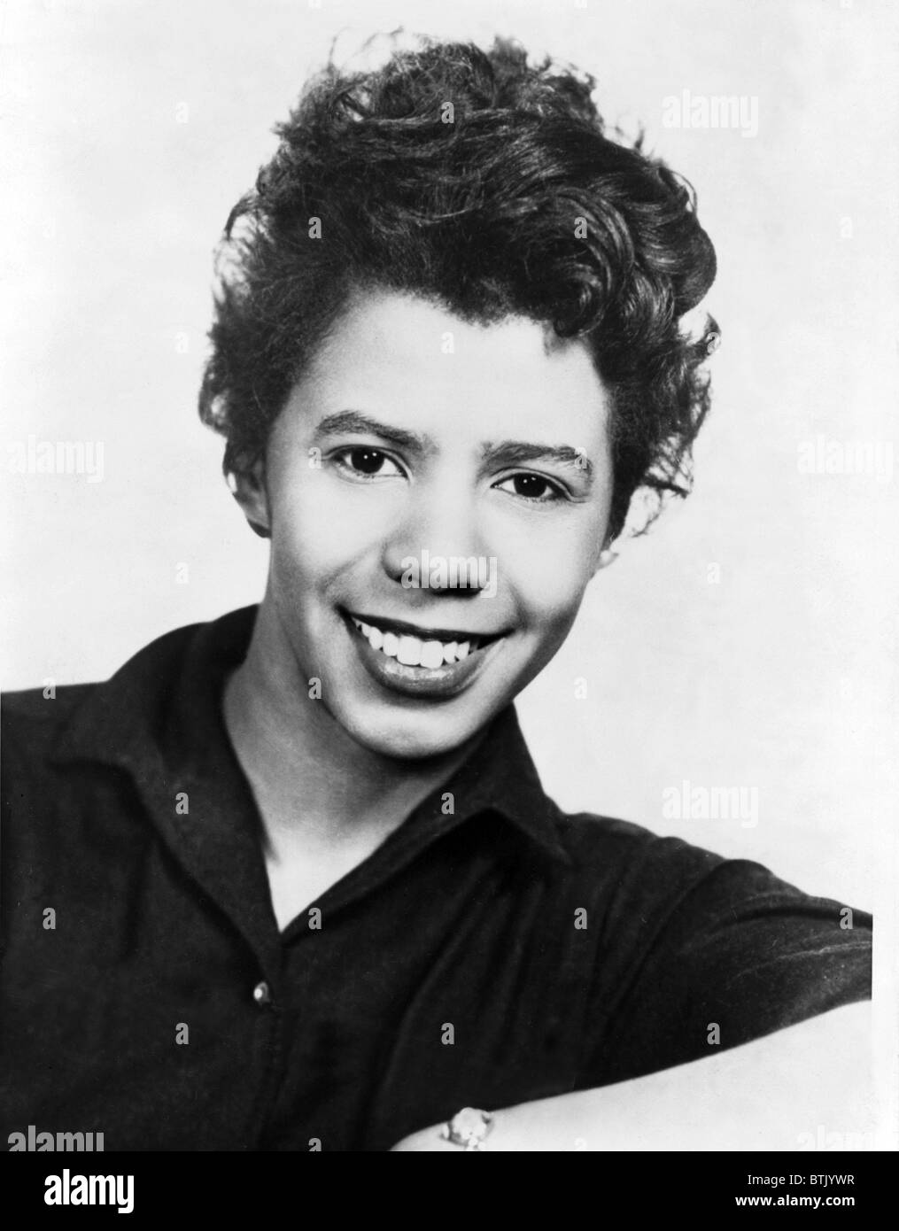 Lorraine Hansberry (1930-1965) African American playwright wrote 'A Raisin in the Sun,' (1959), which was made into a film in 1961 and 2008. 1959 portrait. Stock Photo