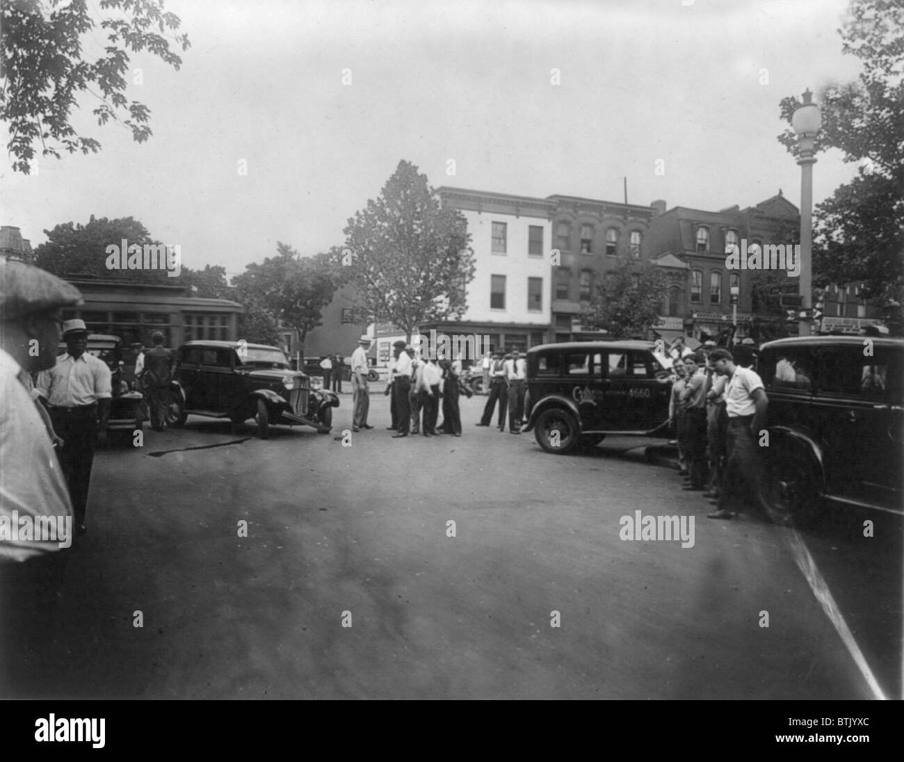 Traffic accident at 14th and Q Streets, Washington, DC, photograph