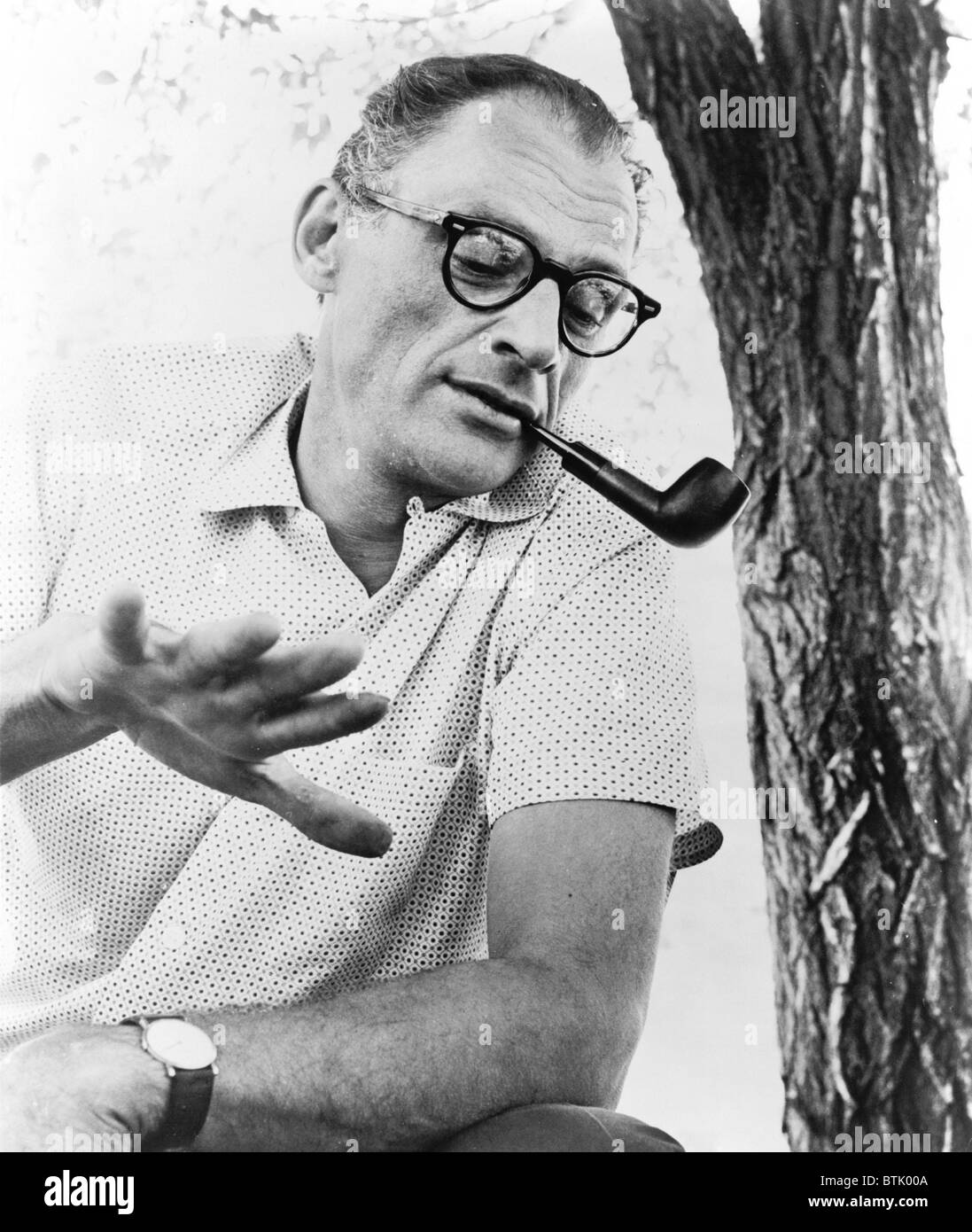 Arthur Miller (1915-2005) American playwright in 1961, the year of his divorce from Marilyn Monroe. Miller based two plays on his life with Monroe, AFTER THE FALL (1964), and FINISHING THE PICTURE (2004). Stock Photo