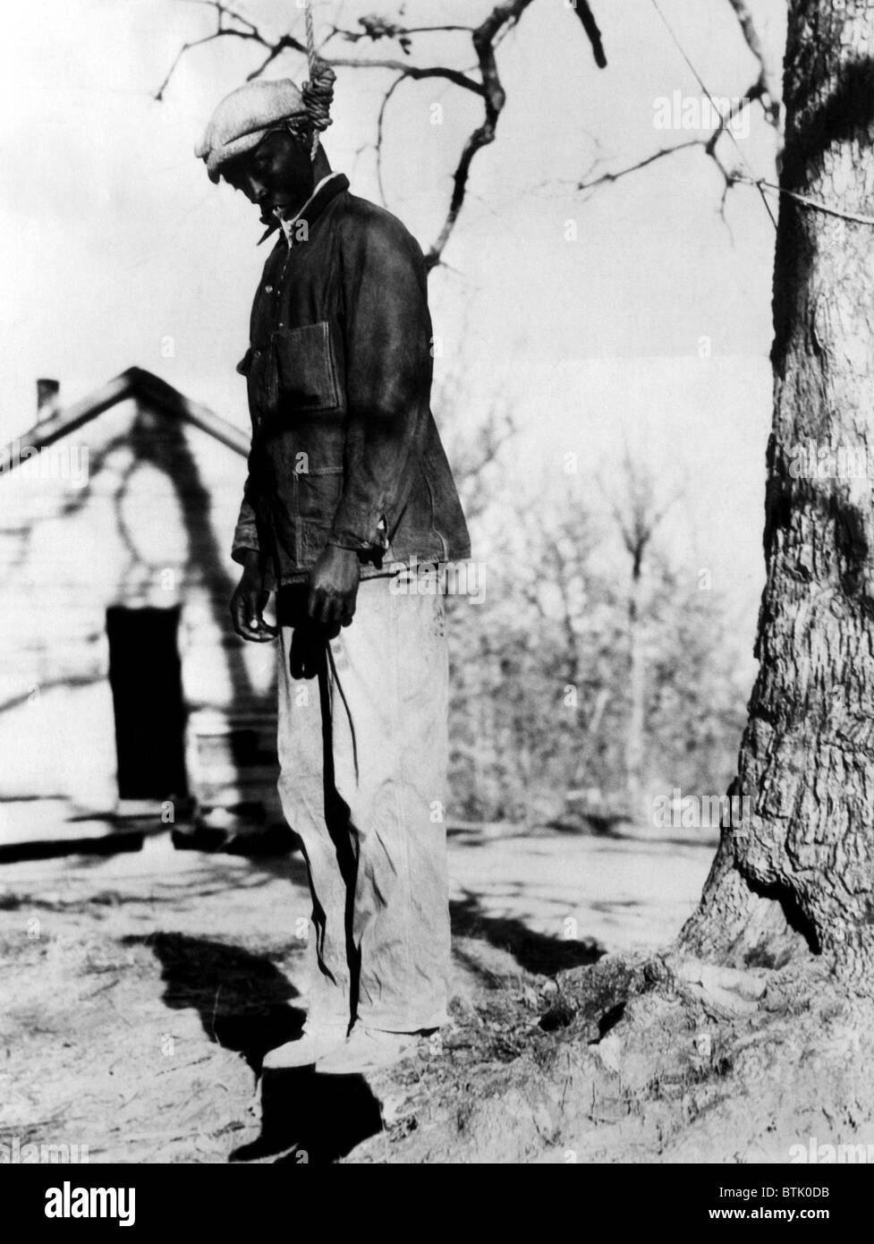 Lynching of A.B. Young, an African American man accused of killing 45 year old highway worker Hardy McKie. A mob of 50 whites ca Stock Photo