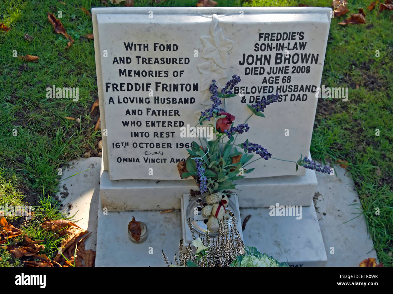 grave of actor freddie frinton in hanwell cemetery, ealing, west london, england Stock Photo