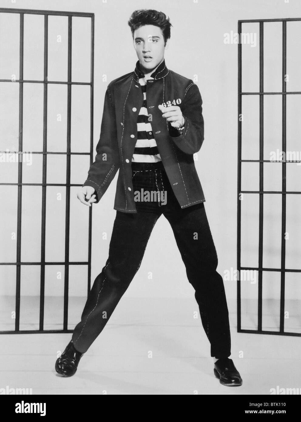 Elvis Presley (1935-1977), publicity still from JAILHOUSE ROCK.  1957. Stock Photo