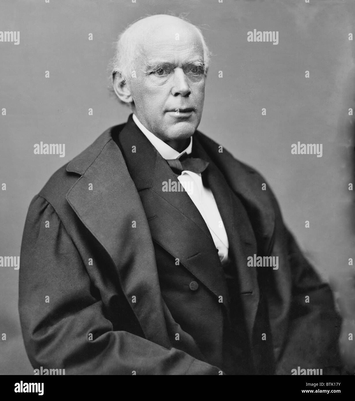 Salmon P. Chase (1808-1873), as Chief Justice, was a moderating influence against post-Civil War extremists in both the North and South. Stock Photo