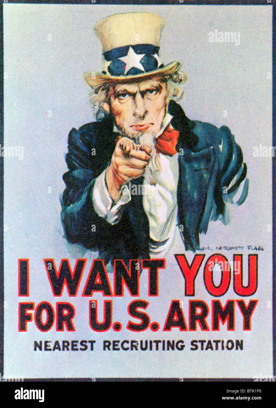 UNCLE SAM 'I Want You' Army recruitment poster from World War I Stock Photo