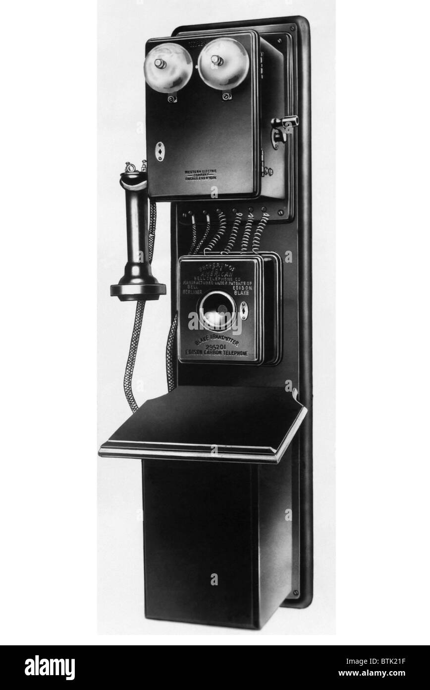 EV1904 - Wall telephone made by General Electric for American Bell Telephone Company, 1886 Stock Photo