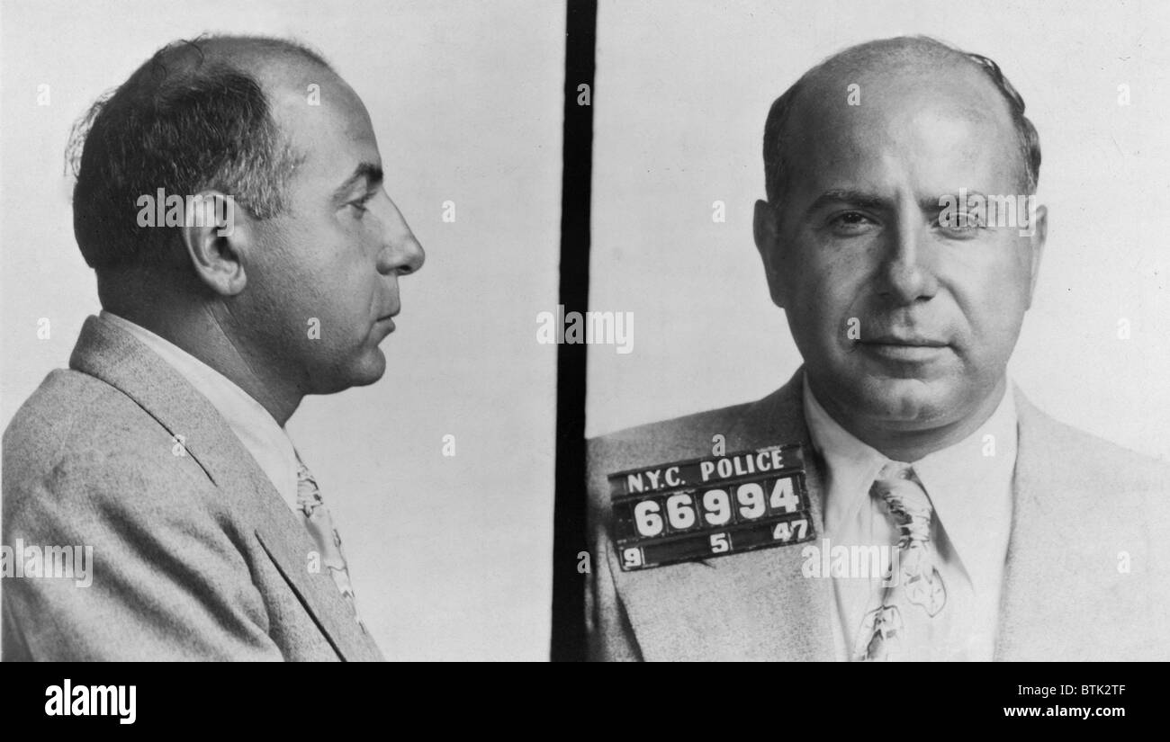 Carmine Galante (1910-1979) was a lifelong criminal and hit man who became boss of the Bonanno crime family, a New York City crime organization, in 1974. In 1979, he was murdered by a group of hit men who have been identified but it is still unclear who hired them. Stock Photo