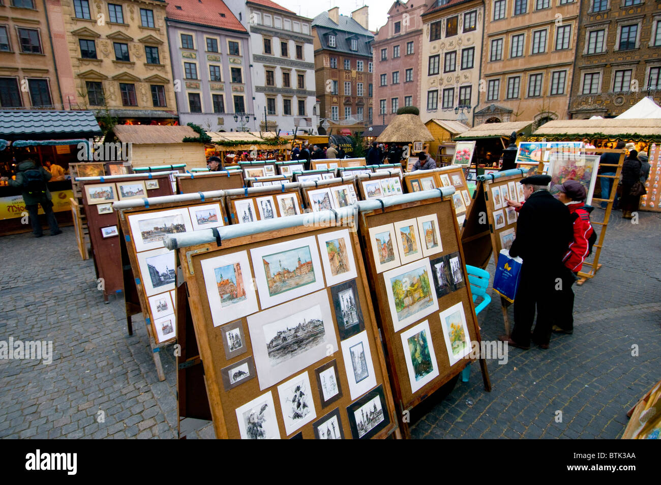 Warsaw Poland artists market in the Old Town Stock Photo