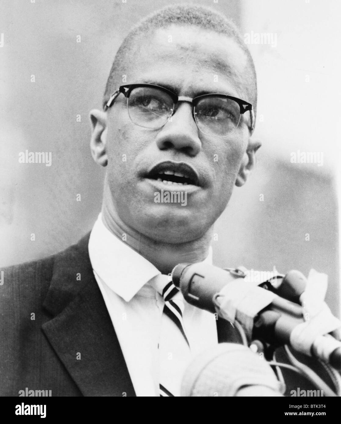 Malcolm X (1925-1965), forceful African American leader, whose militancy contrasted with Martin Luther King's non-violent civil Stock Photo