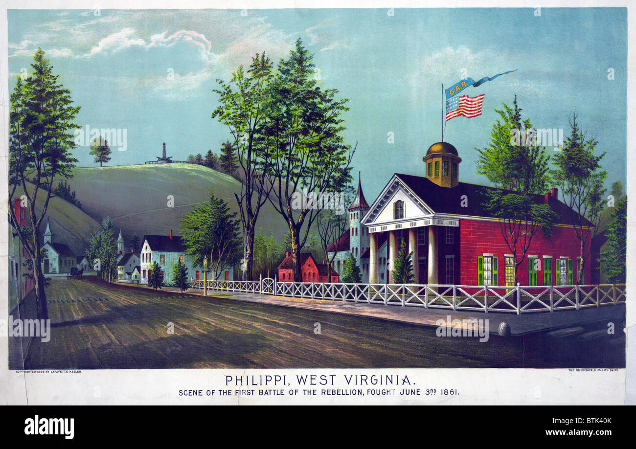 The Civil War. Philippi, West Virginia, scene of the first battle of