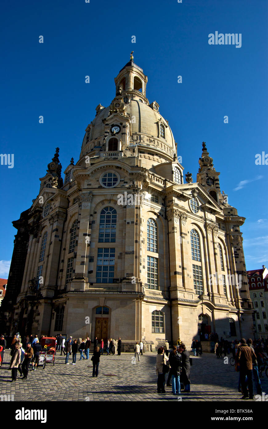 Dresden Frauenkirche 'Church of Our Lady' Lutheran church rebuilt after its complete destruction in WWII Stock Photo