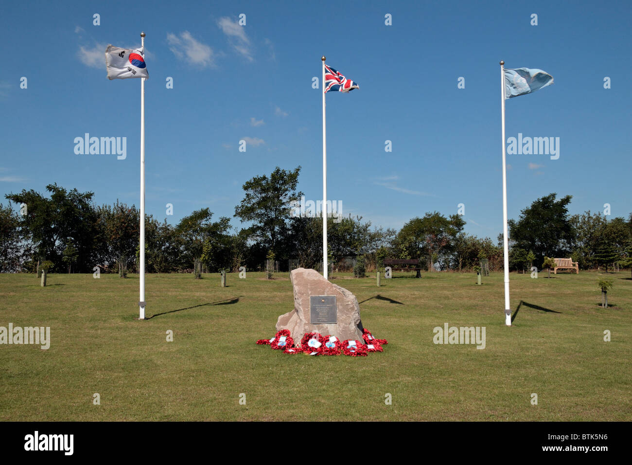 The British Koreans Veterans Memorial at the National Memorial Arboretum, Alrewas, UK. Stock Photo