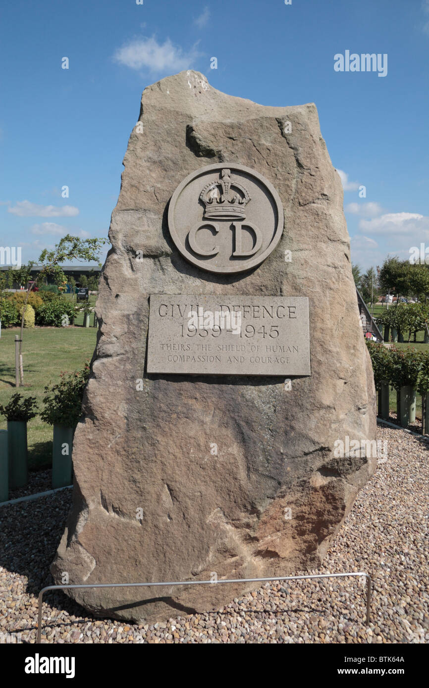Memorial to Civil Defence at the National Memorial Arboretum, Alrewas, UK. Stock Photo