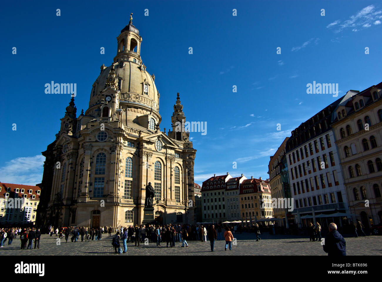 Dresden Frauenkirche 'Church of Our Lady' Lutheran church rebuilt after its complete destruction in WWII Stock Photo