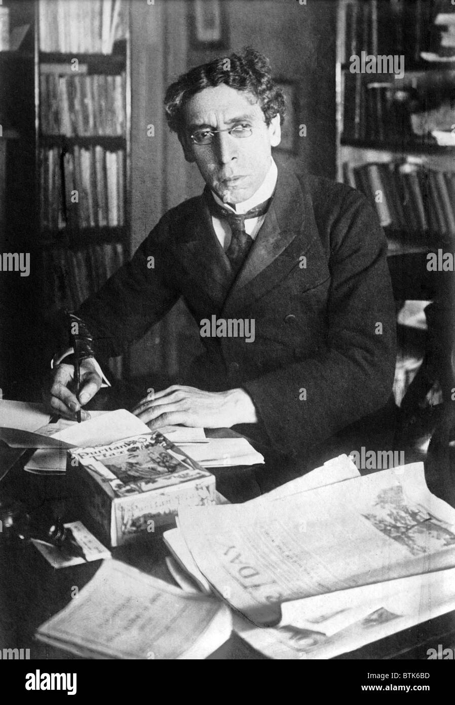 Israel Zangwill (1864-1926), English Jewish novelist and playwright. Author of 'The Melting Pot'. Photograph ca. 1905 Stock Photo