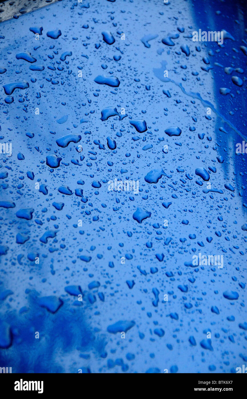 rain drops on car Stock Photo Alamy