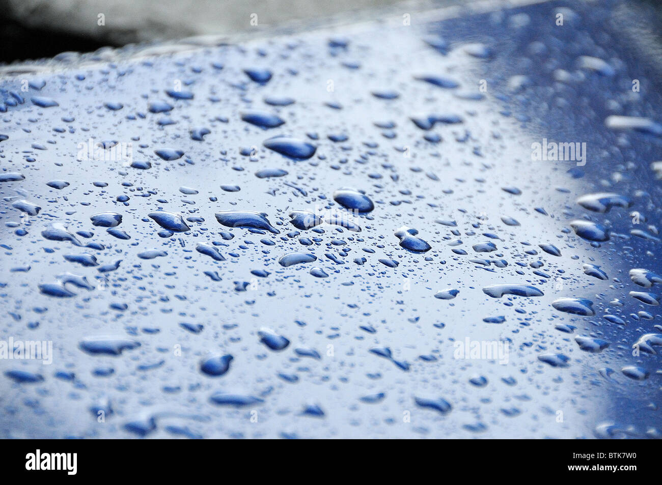 rain drops on car Stock Photo Alamy