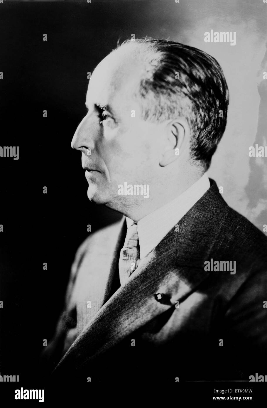 John J. Raskob (1879-1950), financier of General Motors from 1918-1928, increased stockholder investment and introduced consumer financing of auto sales. After 1928, he joined former Governor Al Smith as directors of the Empire State Building Corporation. 1931. Stock Photo
