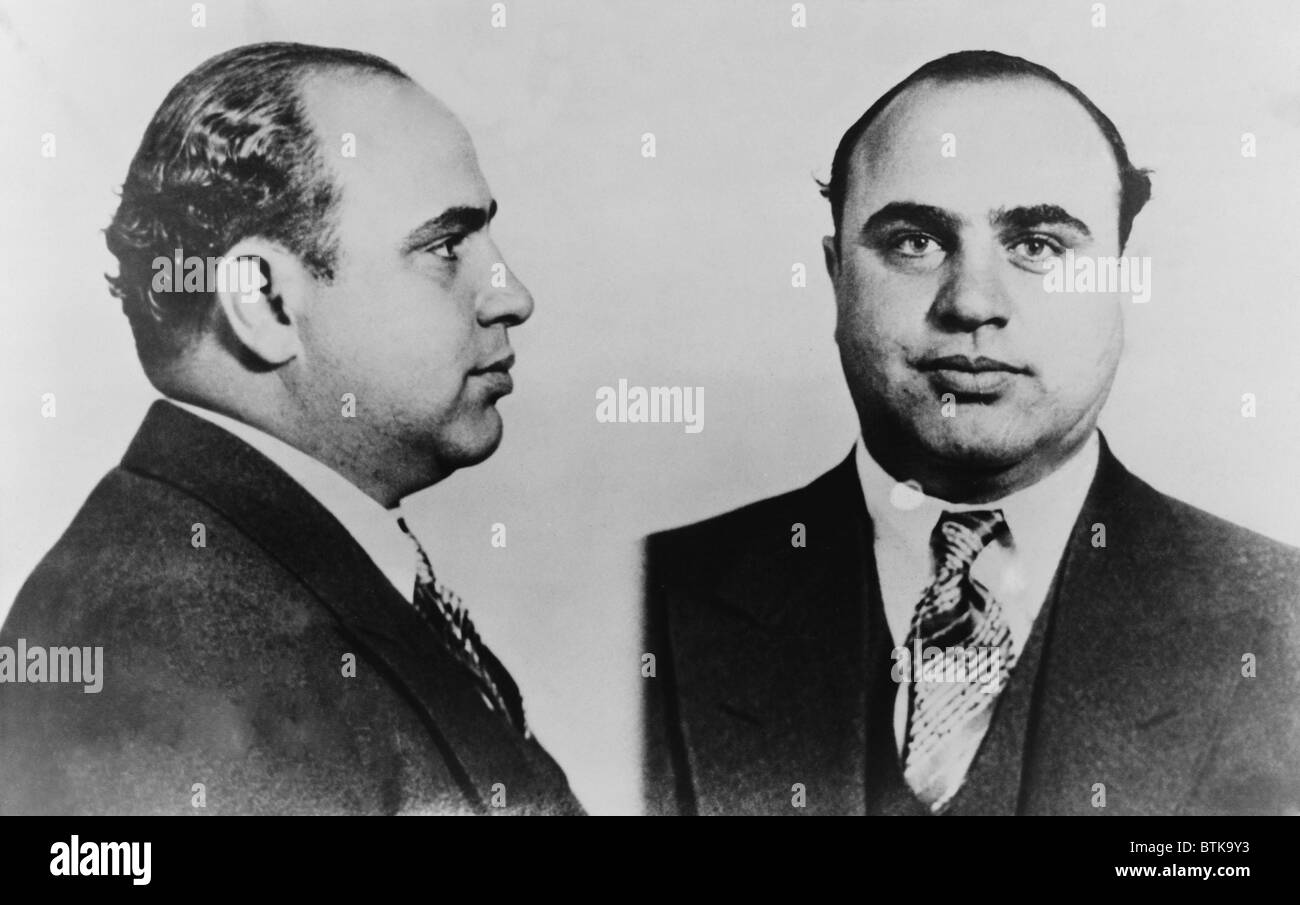 Al Capone (1899-1847), Prohibition era gangster boss in 1931 mug shot. Stock Photo