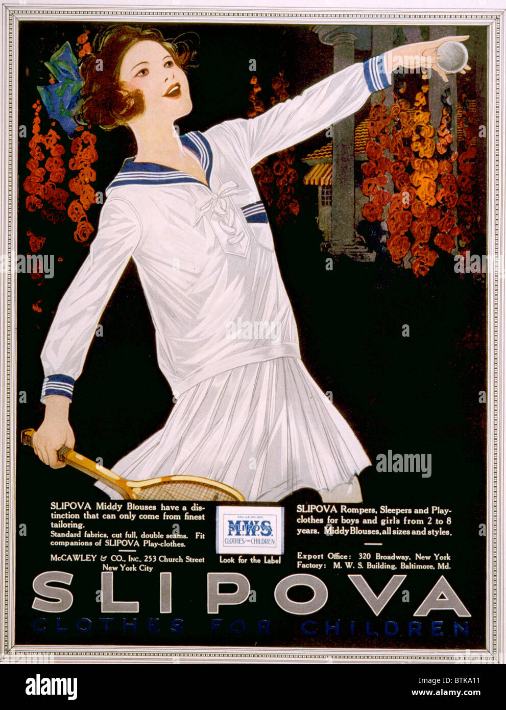 1920s advert. Magazine advertisement dated 1923 advertising Chilprufe  underwear for children Stock Photo - Alamy