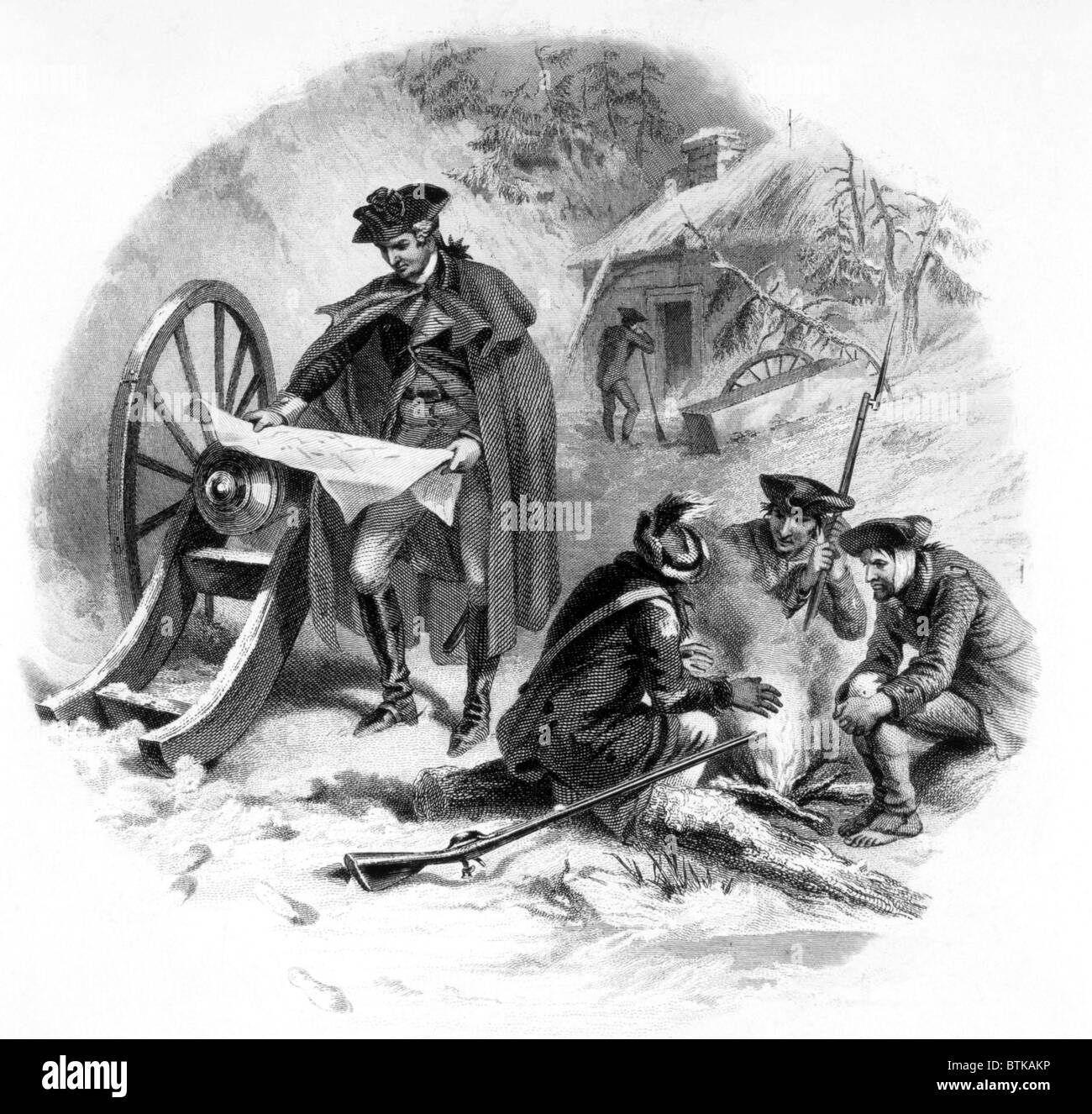 General George Washington at Valley Forge, Pennsylvania, 1777 Stock Photo