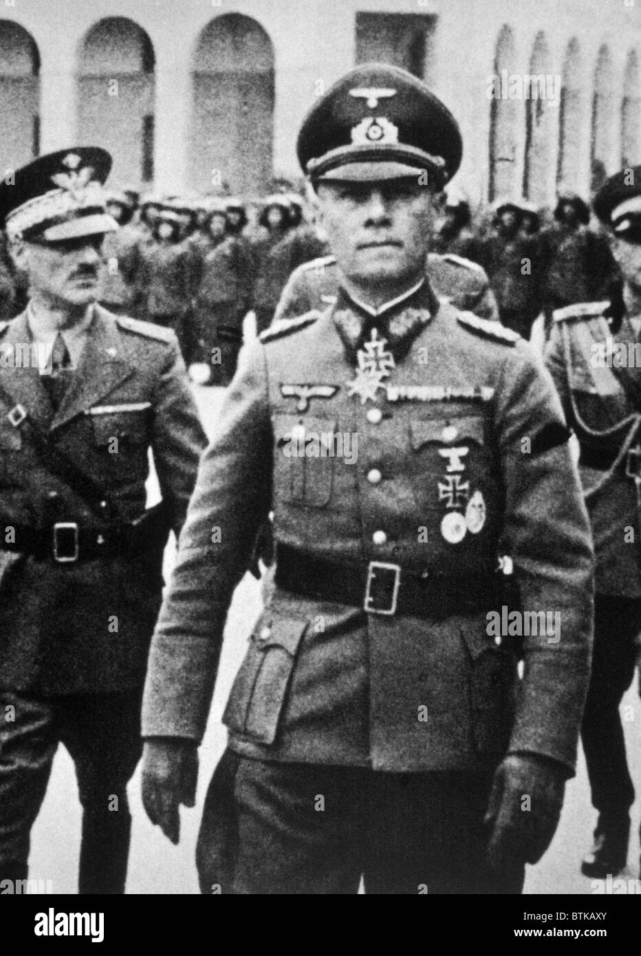 German General Erwin Rommel arriving in Tripoli to begin his desert offensive against the British, February 12, 1941 Stock Photo