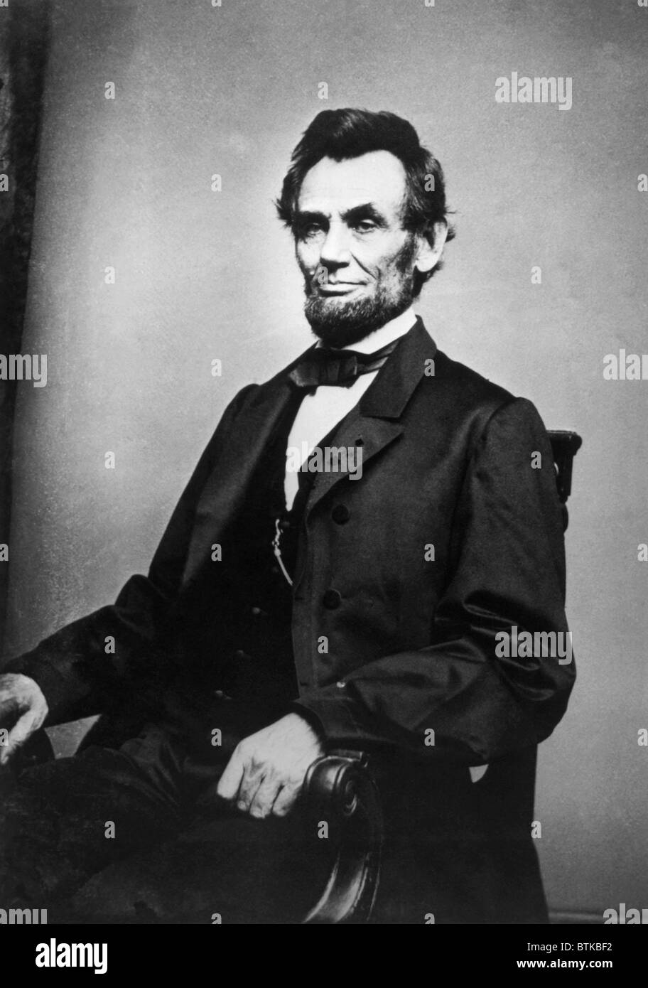 Abraham Lincoln (1809-1865), photograph by Mathew Brady Stock Photo - Alamy