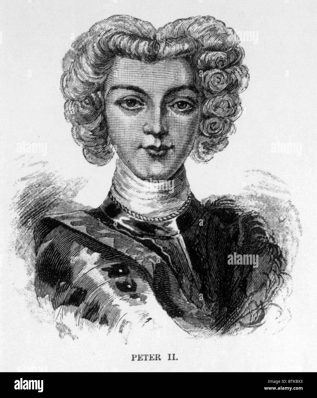 Czar Peter II (17151730), Czar of Russia (17271730), engraving 1886