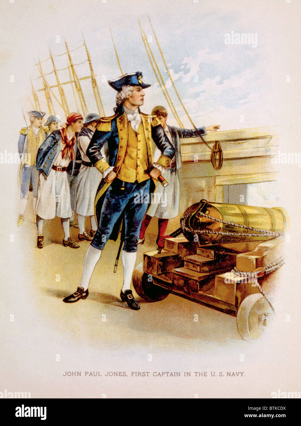 John Paul Jones (1747-1792), first captain of the U.S. Navy, chromolithograph 1897 Stock Photo
