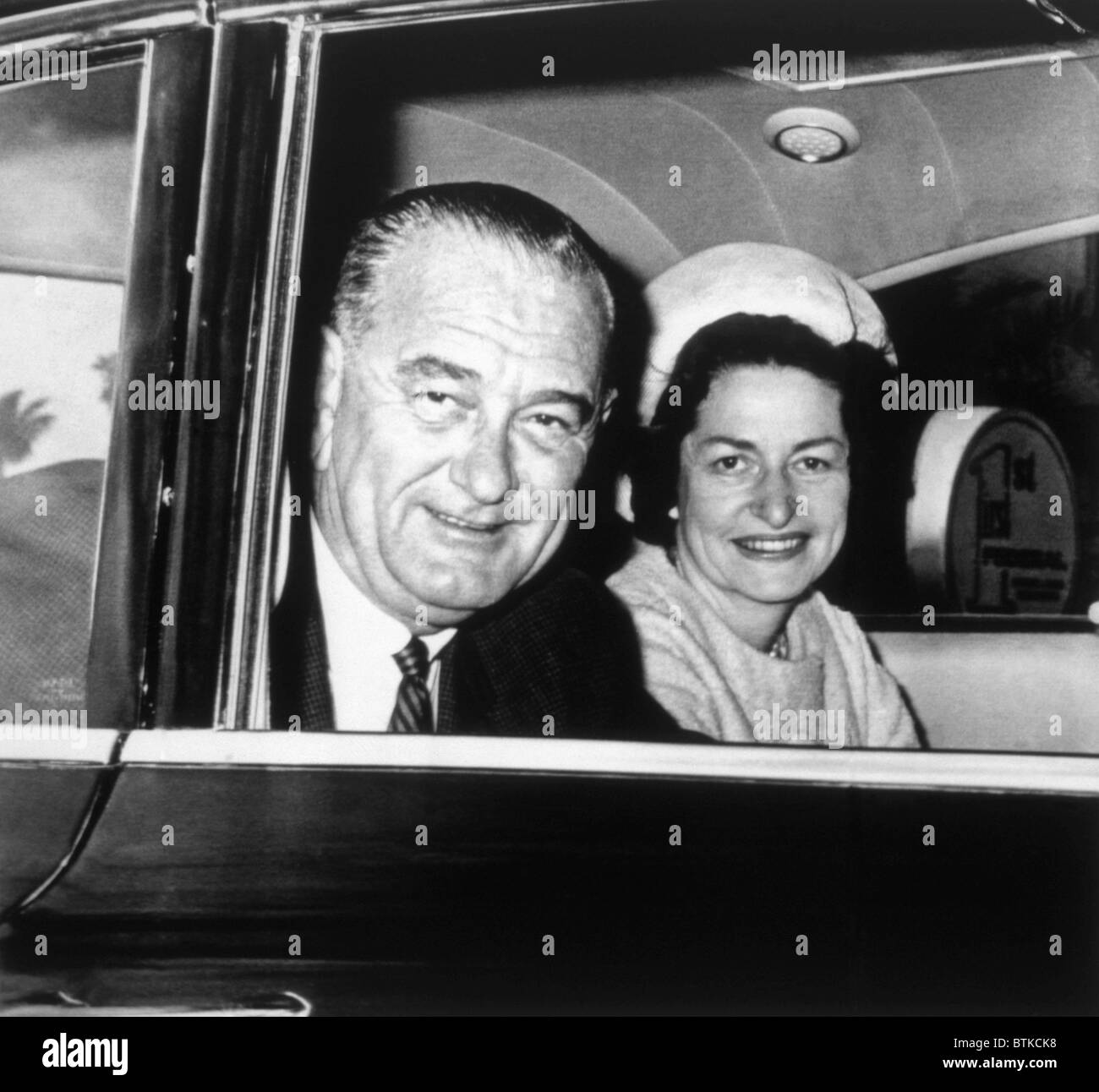 President Lyndon B. Johnson and First Lady Lady Bird Johnson, 1964 Stock Photo
