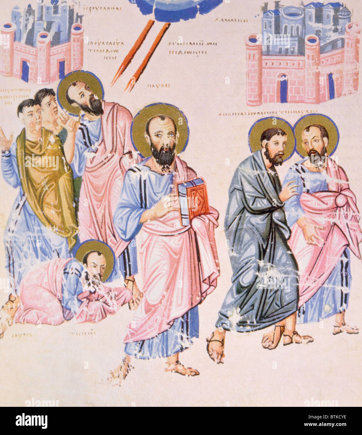 St. Paul (aka Paul of Tarsus) on the road to Damascus, 9th century