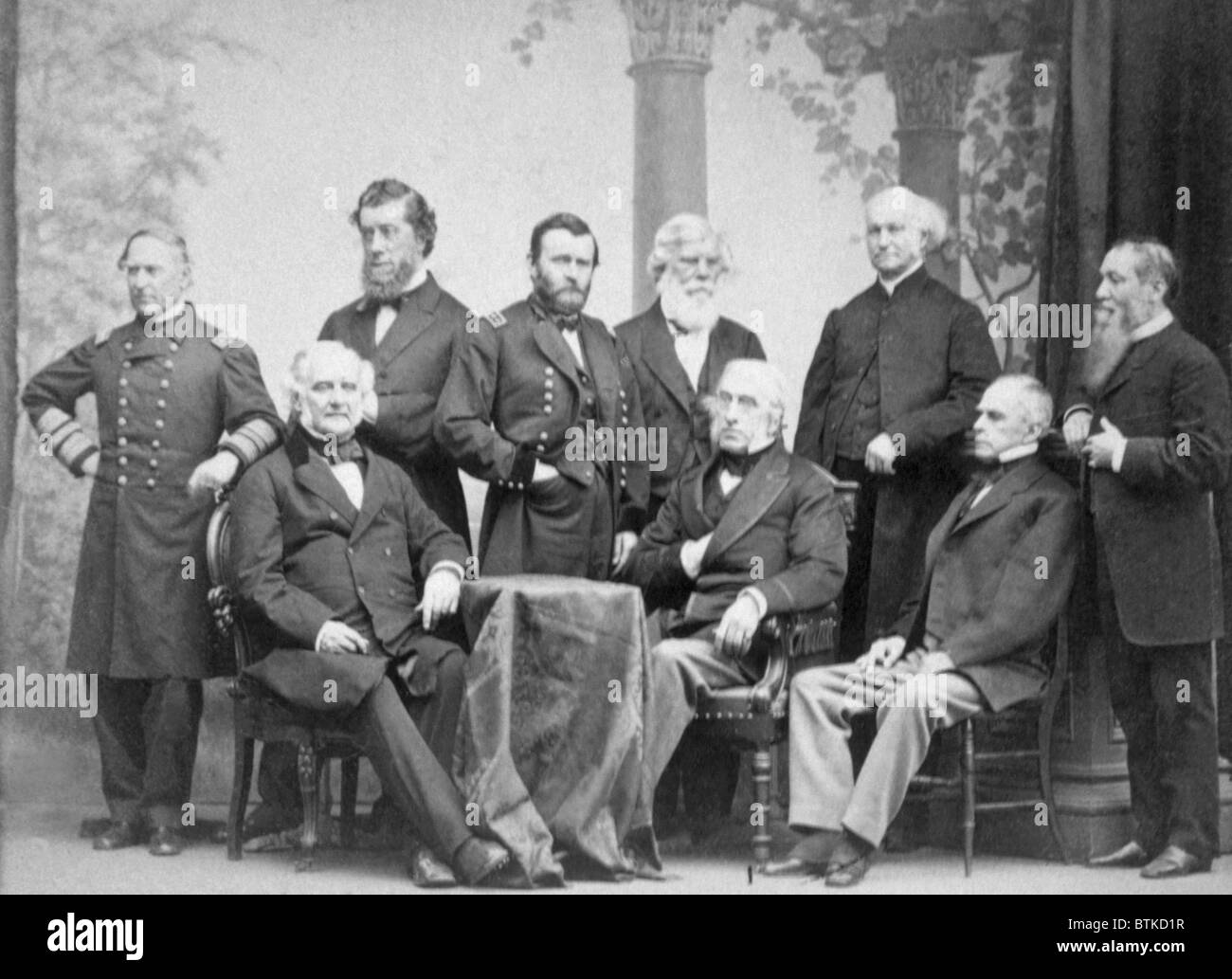 Admiral David Farragut Standing Left General Ulysses S Grant Third With Other Civil War Leaders And Statesmen Ca 1865 Admiral David Farragut Standing Left General Ulysses S Grant Third With Other Civil War Leaders And Statesmen Ca 1865